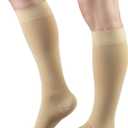Truform 15-20 mmHg Compression Stockings for Men and Women, Knee High Length, Closed Toe, Beige, Medium
