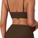 SUUKSESS Women Twist High Waisted Bikini Set Metal Cover Up 3 Piece Swimsuits (Brown, M)