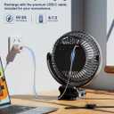FRIZCOL 12000mAh 8 Inch Portable Clip On Fan Rechargeable, Battery Operated Desk Fan, Camping Fans with lights and Remote, USB Fans Sturdy Clamp for Golf Cart Desk Office Stroller Bedroom Tent (BLACK)
