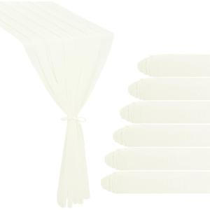 6 Pack 10Ft Ivory Chiffon Table Runner 29x120 Inches Sheer Fabric Table Runner Romantic Wedding Runner for Thanksgiving Christmas Bridal Shower Decorations Ivory