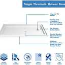 DreamLine SlimLine 36 in. D x 60 in. W x 2 3/4 in. H Right Drain Single Threshold Shower Base in White, DLT-1136602