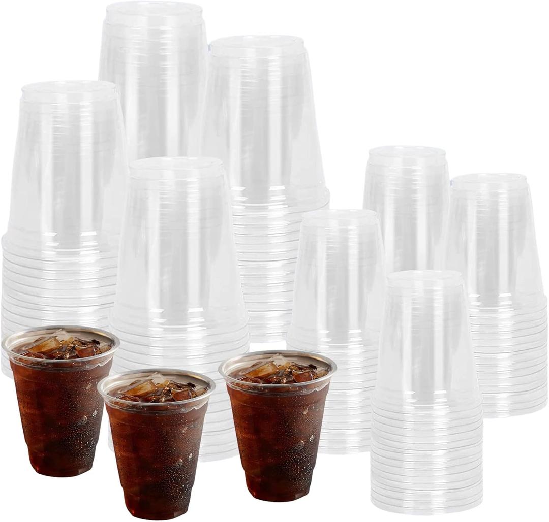 50 Count - 9 Ounce Clear Plastic Party Disposable Cups, Crystal Clear PET Plastic Cups Ideal for Home, Office, Bars, Weddings, Bridal and Baby Shower, Birthday, Retirement, Anniversary, Parties
