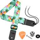 BestSounds Pineapple Ukulele Strap & Hawaiian Style Shoulder Strap Suitable for Soprano Concert Tenor Baritone String Instruments (Pineapple) (Green)
