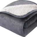 Sunheir Waterproof Dog Blanket for Bed Couch, Soft Plush Pet Blankets for Small Medium Large Dogs Cats, Washable Puppy Blankets with Reversible Sherpa Fleece Furniture Protector, 25"X 35", Grey