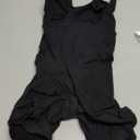 SHAPERX Women's Shaping Mid-Thigh Bodysuit Tummy Control Shapewear Seamless Sculpting Body Shaper, SZ5310-Black-L/ XL