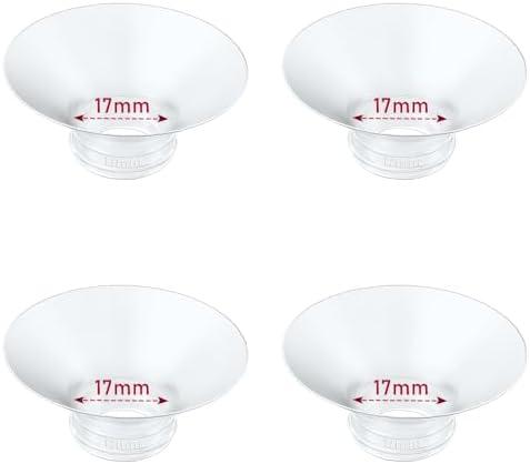 IVARONAL Flange Insert 4PCS 17mm Compatible with Momcozy M9/M6/M5/S12 Pro/V1 Pro/V2 pro, Spectra/Medela/Elvie/NCVI/TSRETE/eufy/Lansinoh/Paruu/MomMed Breast Pump 24mm Shields/Flanges (4pcs-17mm)