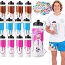 Baseball Drip Ice Cream Water Bottle with Stickers, Youth Baseball School Sports Water Bottles for Party Favor, Reusable Cups with DIY Sticker Pack for Team Gifts, Birthday Party