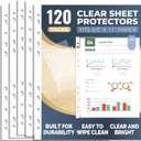 Pauuooa 120 Pack Clear Sheet Protectors 8.5 × 11 Inch, Plastic Page Sleeves for 3 Ring Binder,  Transparent Letter‑Size Document Covers,  Top Loading,  for Paper Documents,  Home,  School and Office Use