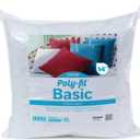 Poly-fil Fairfield Basic Pillow Inserts, Ideal for Decorative Pillows, Travel Pillows, and Home Decor, Zippered, Non-Woven Cover, Spot Clean, 14” Square, White