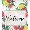 Floral Seasonal Spring Summer Welcome Canvas Hanging Wall Flag,Banner Sign Decor For Outdoor Farmhouse Bedroom Yard 12x18 Inches.(006)