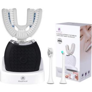 Electric Toothbrush for Adults,360 Degree Cleaning Sonic Toothbrush, U Shaped Tooth Brush has 23760 Nylon Bristles, Sonic Automatic with 3 Modes Standard, Fast, Ultra Fast(Black)