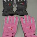 2 Pairs Winter Ski Gloves Men Women Waterproof Snow Gloves Adjustable Snowboard Mittens for Cold Weather Men Women