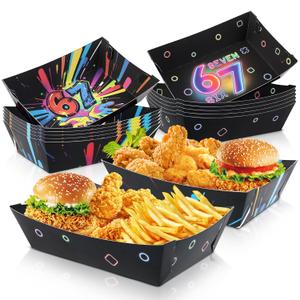 12 Pack French Fries Boxes, 6 7 Party Favor Treat Boxes for 6 7 Birthday Decorations, Video Game Party Supplies, Snack Containers for Popcorn, Candy, Fries, Party Decorations
