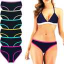 cotton panties for women, Breathable Cheeky, underwear women cotton,High Leg,bikini underwear,6pack black