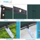Patio 5' x 12' Outdoor Privacy Screen Freestanding Temporary Fence Panels Net Cover with Metal Poles for Outside Backyard Pool Garden Air Conditioner Fencing, Green