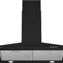 30 Inch Wall Mount Range Hood Ducted/Ductless Convertible Kitchen Exhaust Hood with 450 CFM Motor, 3 Speed Fan, LED Lighting and Dishwasher Safe Filters, Matte Black Painted Finish