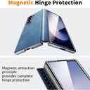 Leather Phone Case for Samsung Galaxy Z Fold 7, Military-Grade Drop-Proof, with Screen Protection, Shell and Film Integrated, Ultra-Durable Case for Galaxy Z Fold 7 Case,Brown Gold