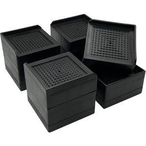 Bed Risers, Furniture Risers 3 inch, Heavy Duty Raise Blocks for Bed Couch Desk Sofa Table, Adjustable Lifters Support up to 1300 Lbs (Black, 4 Pack Set)