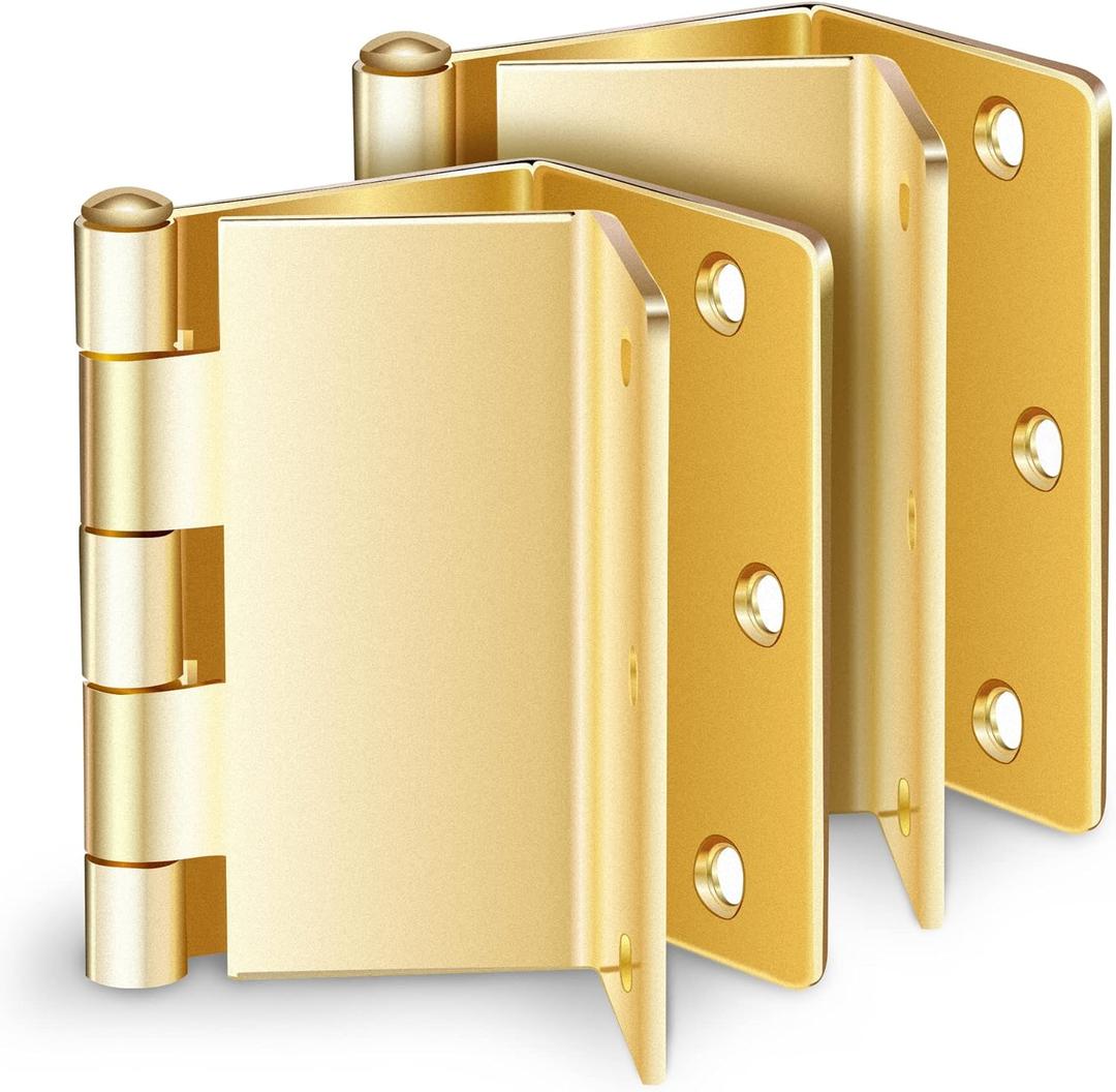 Handicap Brass Expandable Door Hinges - Offset Hinges for Doors - 3 Pack