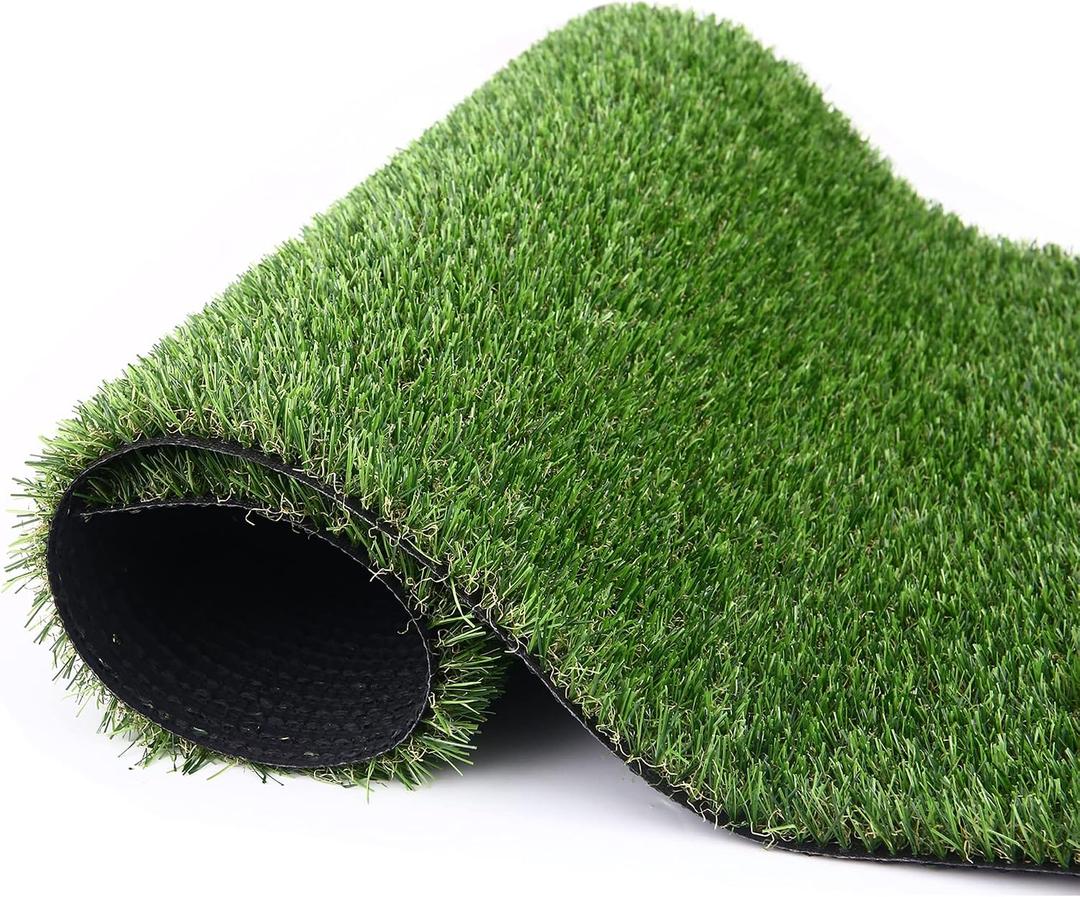Artificial Grass Turf, 10ft x 12ft (120 ft) 20mm Pile Height Indoor Outdoor Synthetic Realistic Faux Fake Astroturf Rug Carpet Mat for Balcony Decor Playground Patio Dogs