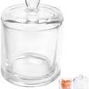 DOERDO Butter Crock, Glass Butter Dishes with Lids, Candle Cup for Jelly Jam Candy Covered Butter Tray, 3.5x4.7 Inch