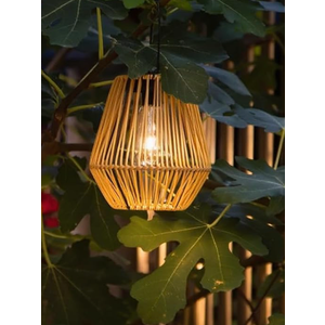 YAKii 1 Pack Solar Lantern Hanging Waterproof Outdoor Handmade Solar Lamp with Plastic Rattan Design Bohemian Style Decoration for Garden Yard Patio Porch Trees Lawn Pathway Decor