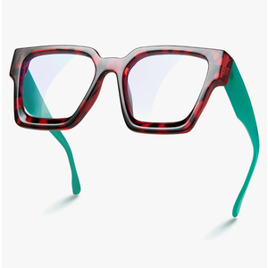 livho Oversized 99% Blue Light Glasses for Woman - Rectangle Fashion Glasses for Computer, Chic Preppy Frame - Anti Eyestrain