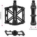 GPMTER Bike Pedals 9/16 for MTB, Mountain Road Bicycle Flat Pedal, with 16 Anti-Skid Pins -Universal Lightweight Aluminum Alloy Platform Pedal for Travel Cycle-Cross Bikes etc