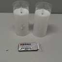 5plots 3" x 6" Pure White Flickering Flameless Candles with Clear Shell, Unbreakable Glass Battery Operated Plexiglass LED Pillar Radiance Candles with Remote Control and Timer