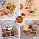 WACOI Divided Snack Serving Tray with Lid and Handle Travel Snackle Charcuterie Container Portable Storage Organizer for Candy, Fruits, Nuts, Snacks, Party, Picnic 2 Packs White