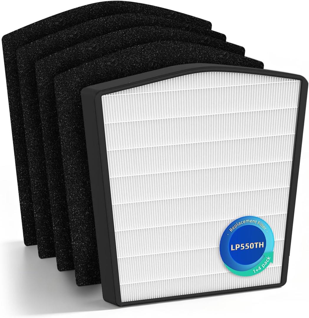 LP-HF550P Replacement Filter for Live-Pure Bali Series LP550TH LP550THP | High-Density Mechanical Media for Wildfire Smoke, Pet Dander & Cooking Odors
