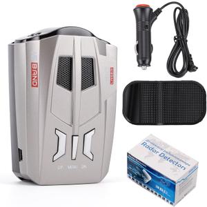 Car Radar Detector 360 Degree Protection Blind Free Electronic Dog Radar Speedometer Tester, Directional System Real Time Voice Alert Speed, Built-in GPS, LED Display