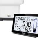 Wireless Rain Gauge Outdoor with Thermometer, High Accurate Digital Rain Gauges Outdoors Best Rated, Electronic Self-Emptying Remote Rain Collector, Freeze Proof Automatic Rain Measure Gauge for Yard