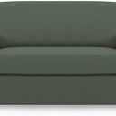 Easy-Going 2 Pieces Microfiber Stretch Sofa Slipcover – Spandex Soft Fitted Sofa Couch Cover, Washable Furniture Protector with Elastic Bottom Kids, Pet (Loveseat, Greyish Green)
