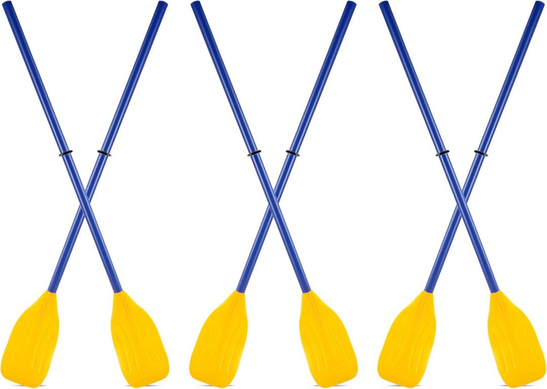 6 Pcs Boat Oars Kayak Paddles PVC Detachable Canoe Paddle, Ribbed French Oar for Inflatable Boat Water Marine Sports Rubber Dinghy