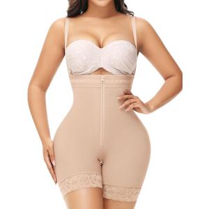 SHAPSHE Fajas Colombianas Moldeadoras Post Surgery Stage 2 Compression Garment Butt Lifting Full Body Shaper with Zipper (XL)