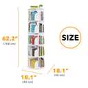 SpaceAid 5 Tier Rotating Bookshelf Tower, Spinning Bookcase Lazy Susan, Revolving 360 Book Shelf Storage Round Carousel, Vertical Rotate Turning Spiral Corner Organizer, White