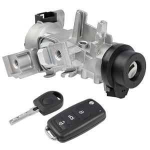 Ignition Lock Cylinder Compatible with Volkswagen Jetta 2.5 GTI MK5 Rabbit Golf EOS Tiguan Audi A3 R8 Ignition Starter Switch W/Intelligent Key Shell Replace 1K0905851B Starter Switch Lock Cylinder