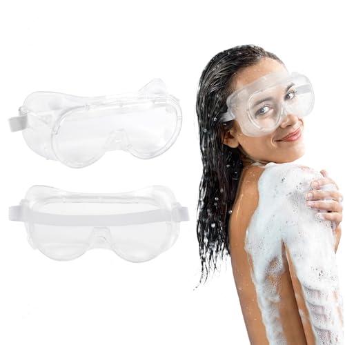 ourkiss Adjustable Eyelash and Eyebrow Protector Shower Goggles Shield: Glasses-Friendly Design Perfect for Eyelash Extensions, Microblading Aftercare, and Cataract Surgery Recovery 2 Pack