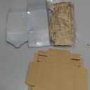 Cunno 36 Set 3.5 x 3.5 x 4.3 in Candle Package Transparent Gift Box 4-18 oz Handmade Tealight Candle Holder Bulk Paper Bottom Ribbon for Wedding Baby Shower Party Mug Cake Wine Glasses(Kraft Color)