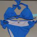 Zonsaoja Women String Bikini Set Halter Side Tie Two Piece Swimsuit Triangle Bathing Suits (Medium, Roralblue)