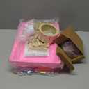 Cycodo 8 in 1 Acrylic Hamster Cage,2-Tier Dwarf Hamster Cage with Wooden Wheel & Hideout,Small Hamster Habitat with Accessories,Clear Pet Mice House(Pink,14" L*10" W*11" H)