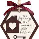 3 x House Warming Gifts New Home - Customizable Housewarming Gifts for Women, Men, Couple, Homeowner, 2026 New Home Gift Ideas, Realtor Closing Gift, Wooden Ornament, New Beginnings Gifts