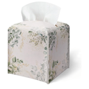 Tissue Box Cover, Watercolor Greenery Prints Tissue Box Cover Square-Waterproof Leather, Desktop Decor for Living Room Office, Aesthetic Home Decor, Gift for Women & Friend, 5 x 5 Inches-A07