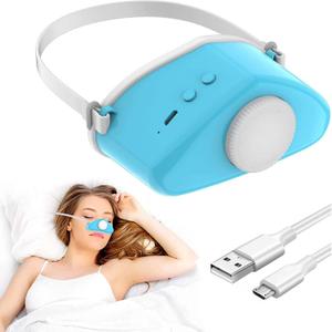 4 in 1 Anti snoring Devices,Drug-Free Snoring Relief Device – Gentle Moisturizing Mist Helps Reduce Dry Throat & Nighttime Snoring,Adjustable Wind Force Anti snoring Devices (Black) (Blue)