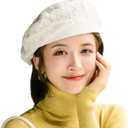 Women's Chic Lace Beret French Dress Beret Vintage Summer Fascinator Hats for Ladys