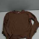 AVGO Workout Shirts for Women Slim Fit Long Sleeve Crop Tops Gym Shirt Running Breathable Athletic Clothes, M, Roasted Brown