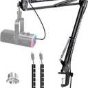 Boom Arm Compatible with Fifine Dynamic Microphone (AM8), Mic Arm for Fifne XLR/USB Gaming Podcast Recording PC Mic, Adjustable Scissor Mic Stand by YOUSHARES