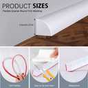 158 Inch Flexible Quarter Round Molding Wall Decoration Molding Trim,Self-Adhesive Peel and Stick Silicone Rubber Trim, Flexible DIY Waterproof Trim for Floor Window Frame and Home Decoration