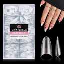 UNA GELLA Almond Gel Nails Tips Medium: 504pcs Full Matte Soft Gel Almond Shape Nail Tips Half Cover Clear Gelly Tips for Nail Art Press On Nails 12 Sizes, Nail Extensions